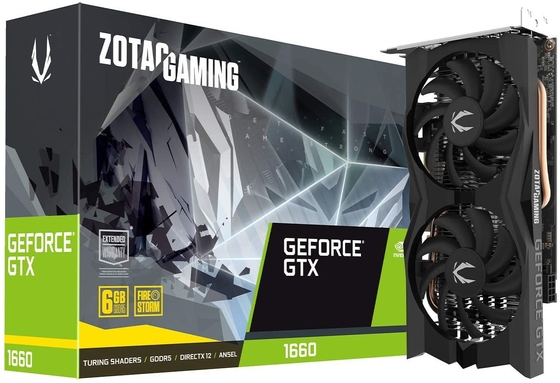 Kartu Grafis Rig Penambangan 192Bit Kartu Grafis ZOTAC Gaming GeForce GTX 1660 6GB GDDR5